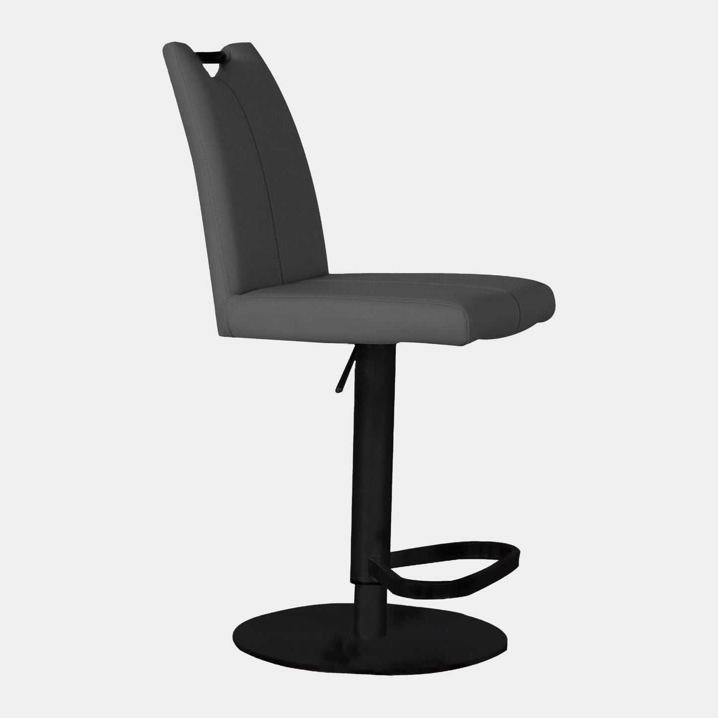 Ede - Bar Stool In PU With Black Metal Base