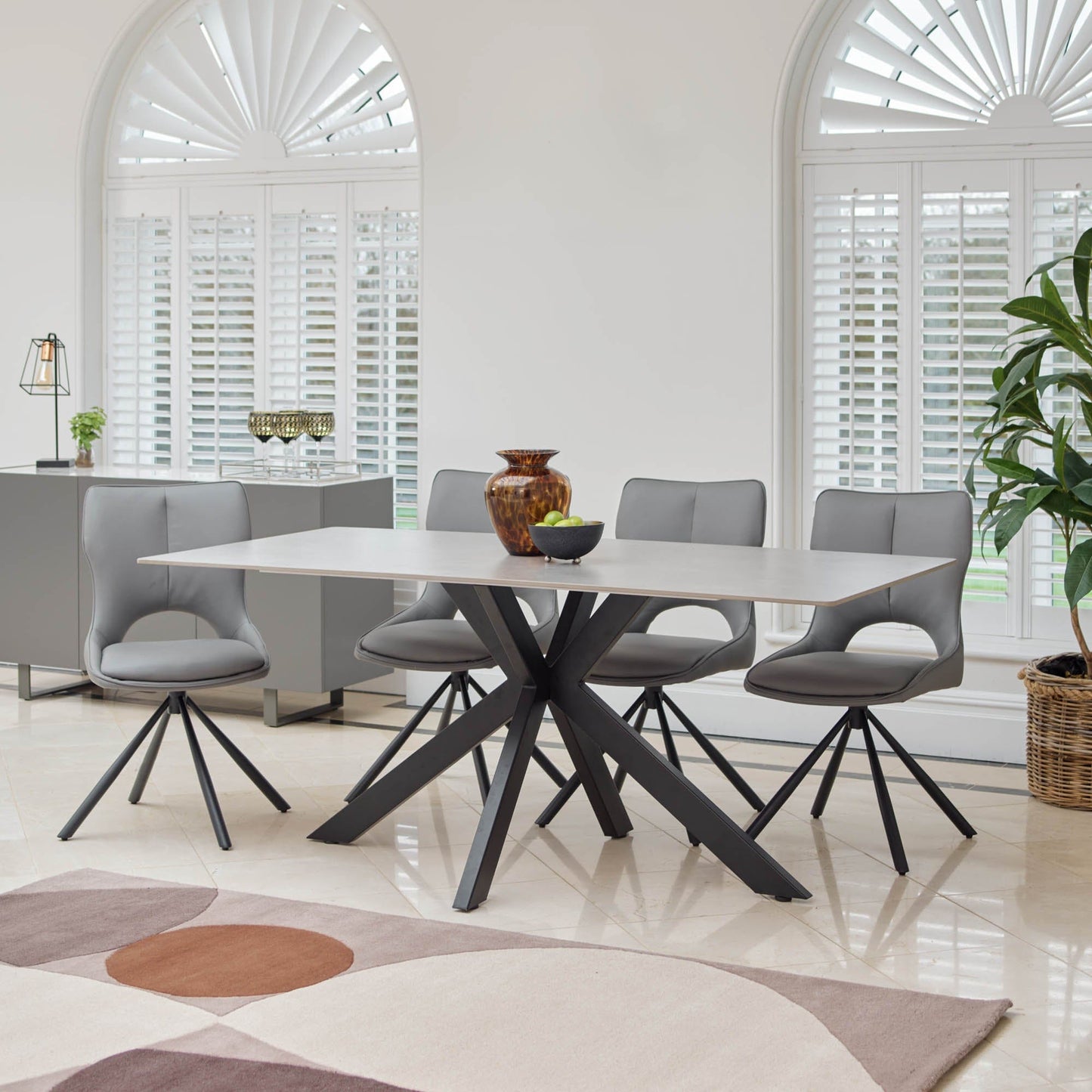 Grigio - Swivel Dining Chair In PU Leather