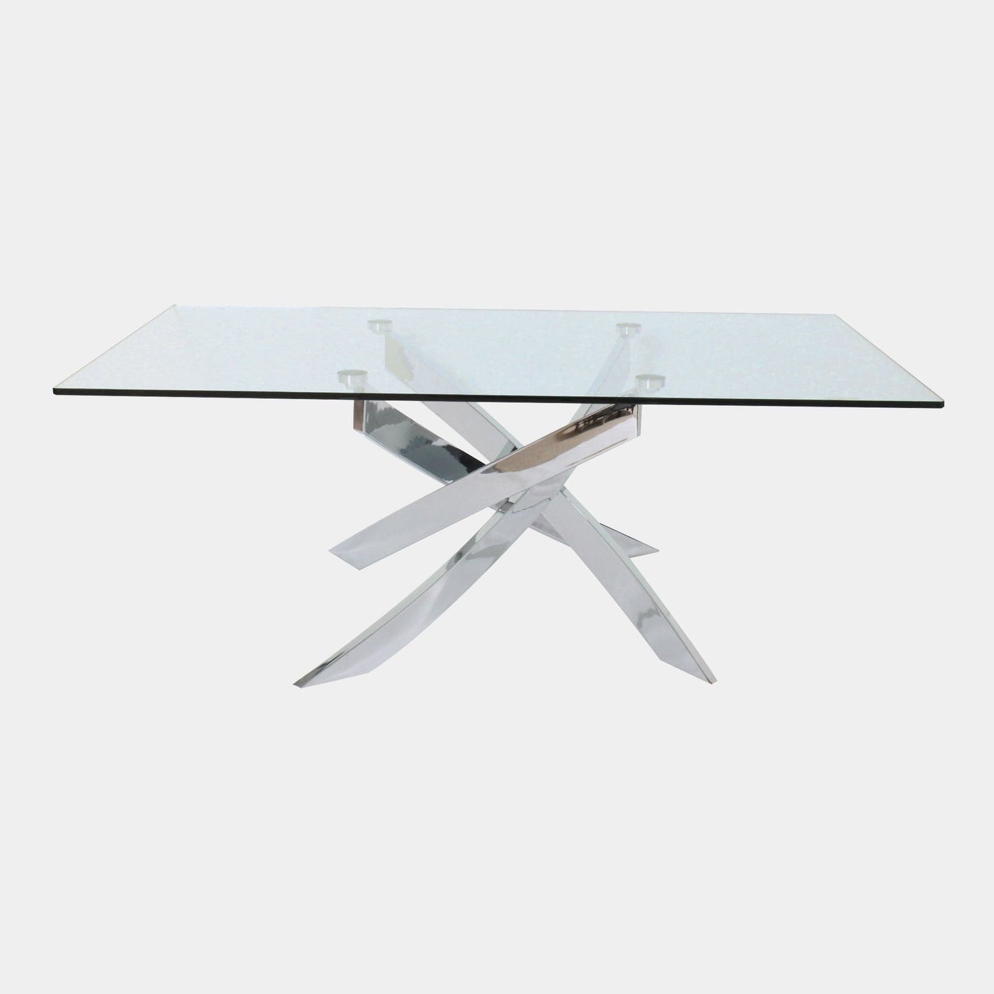 Puzzle - Rectangular Coffee Table In Glass & Chrome Finish Base