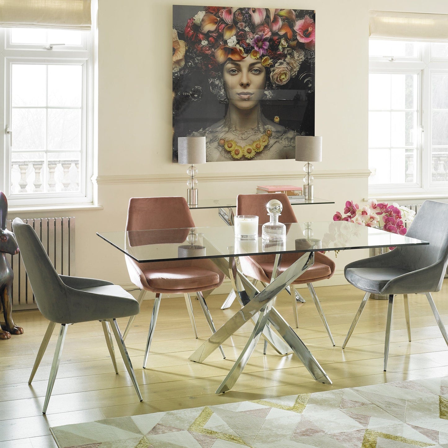 Puzzle - Dining Table, Glass Top