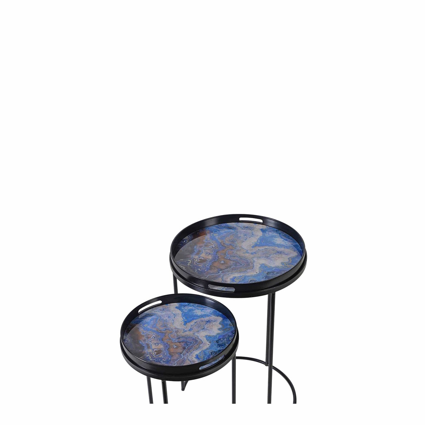 Tezzo - Side Tables, Blue Marble Effect