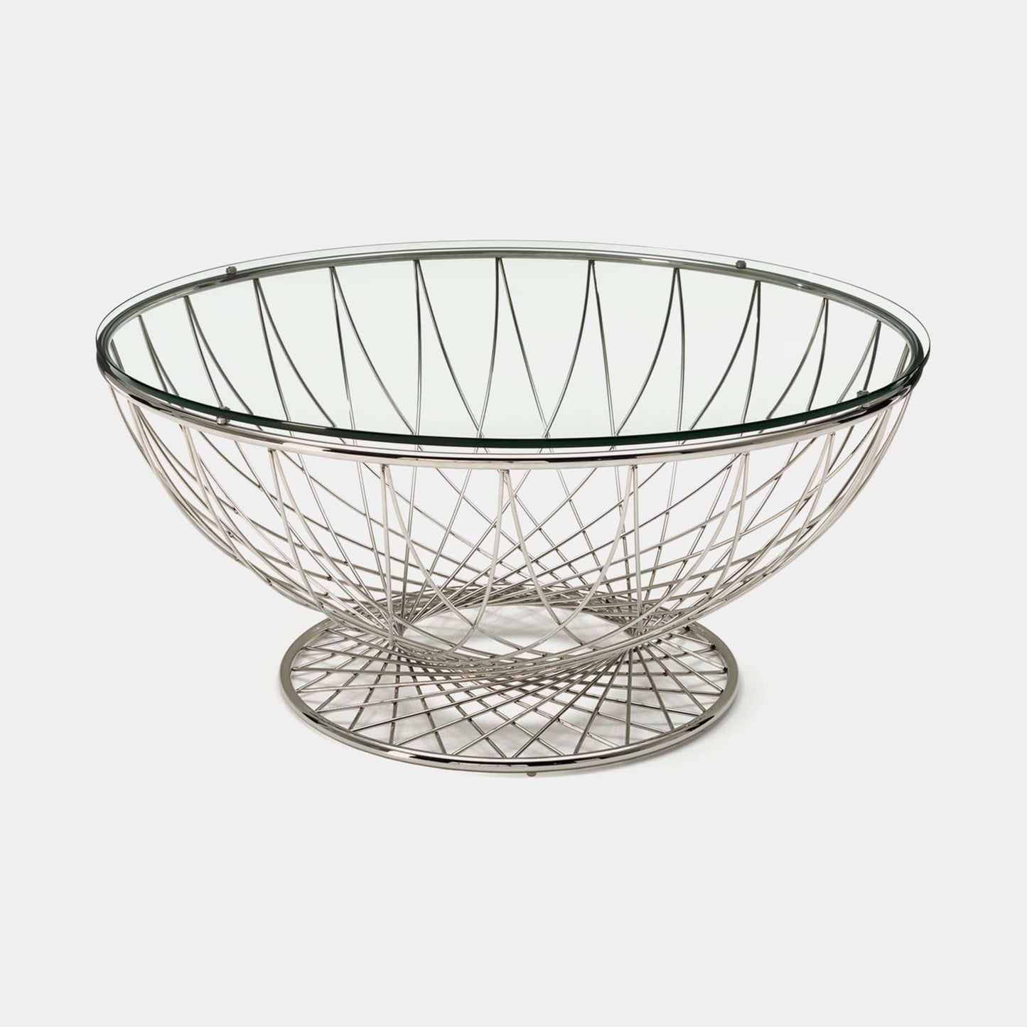 Greco - Coffee Table In Clear Toughened Glass & Stainless Steel Base