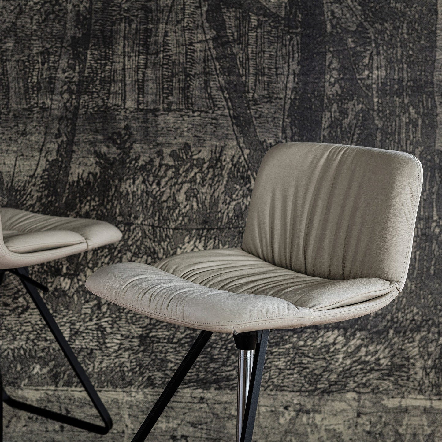 Cattelan Italia Axel X - Bar Stool In ECP25 Canapa Synthetic Leather & GFM73 Black Frame