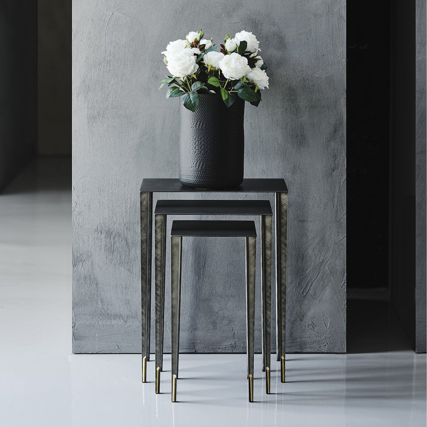 Cattelan Italia Spillo - Nest Of 3 Tables In Lacquered Steel
