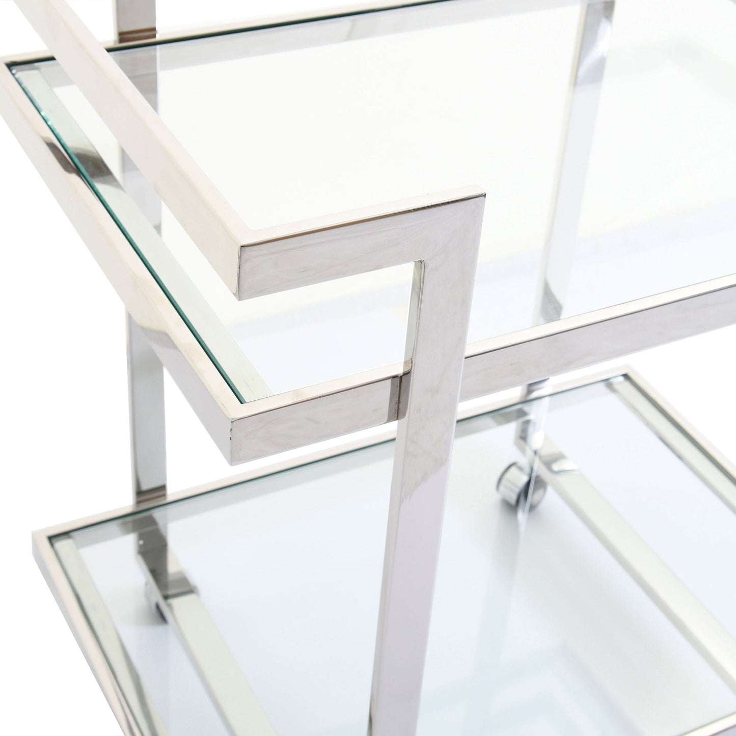 Trento - Trolley Table, Polished Silver