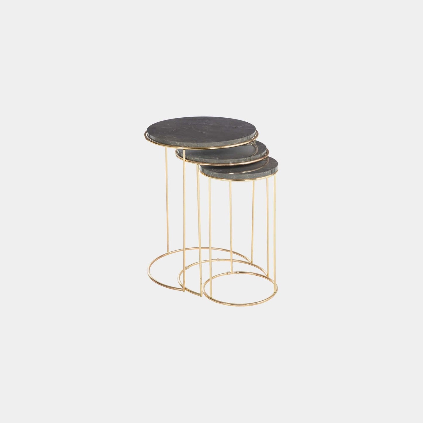 Tigris - Nest Tables, Gold & Grey