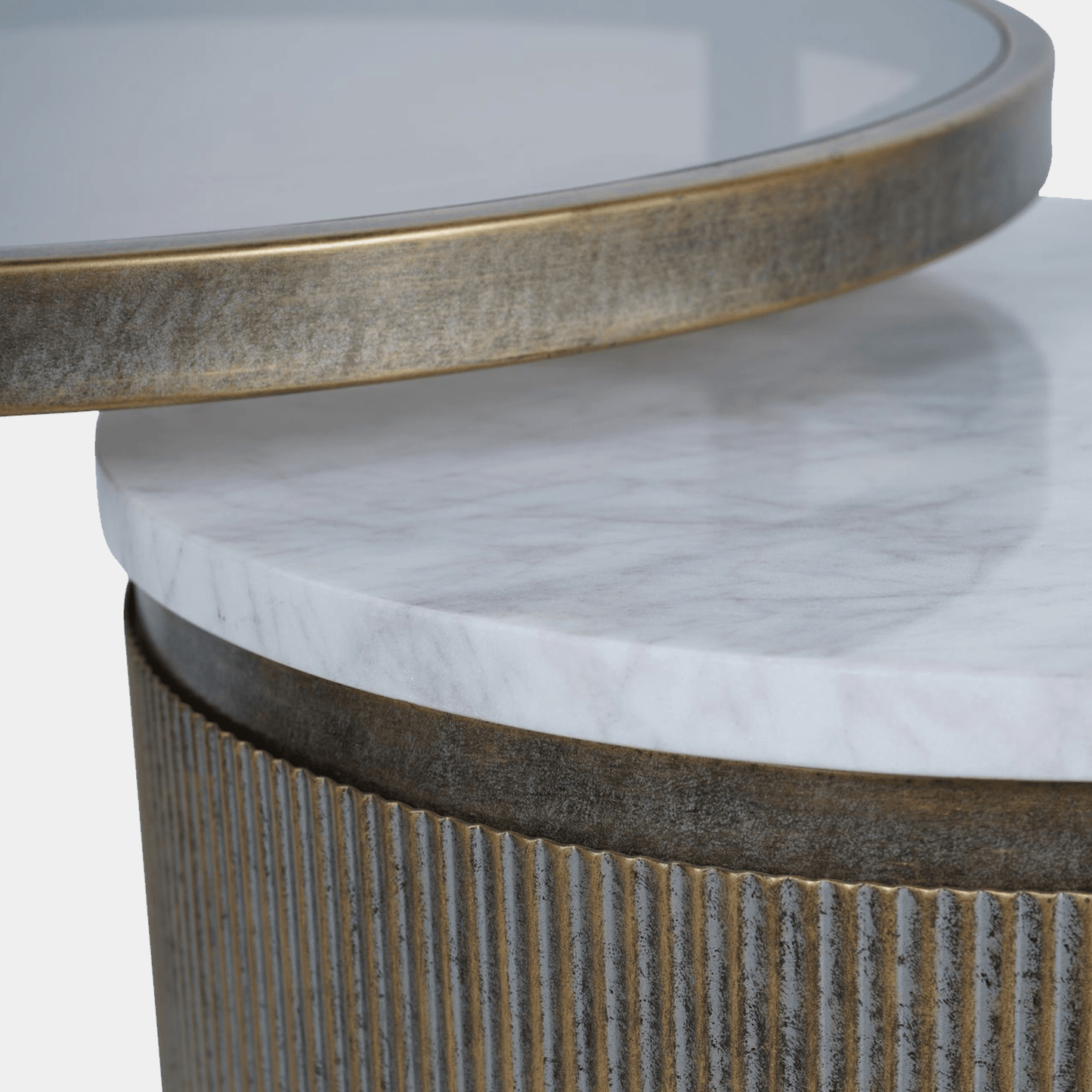 Sutton - Nesting Side Tables, Aged Gold