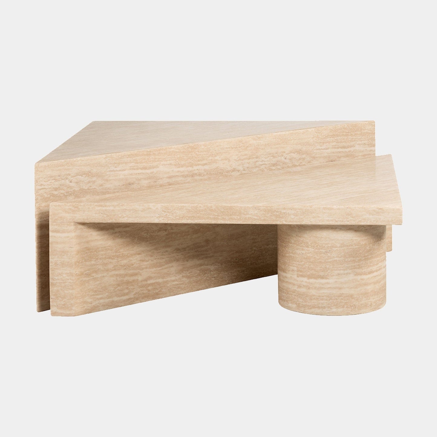 Franklin - Coffee Tables In Faux Travertine, Set of 2