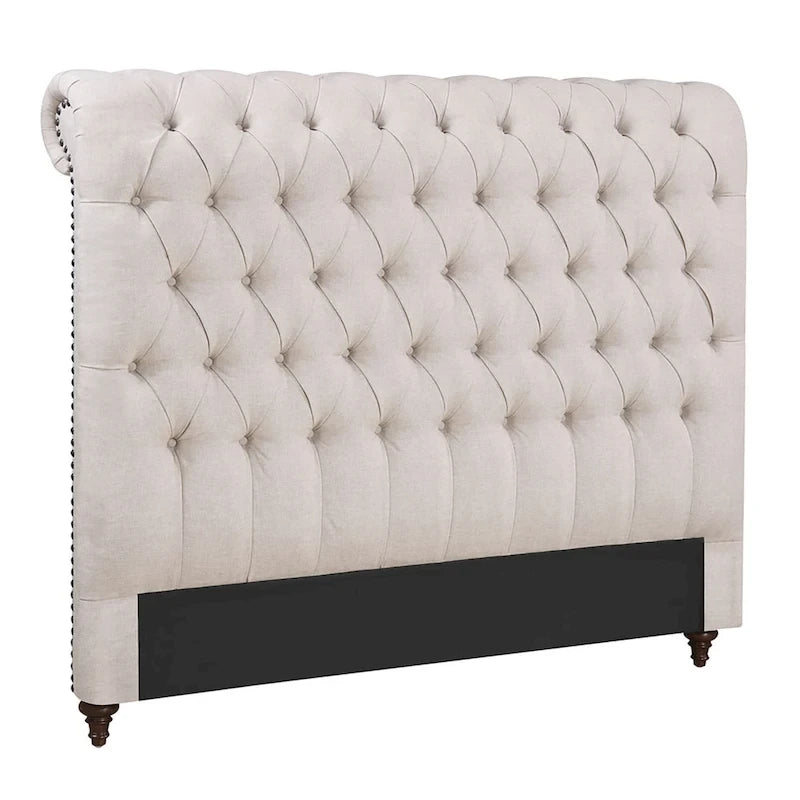 Clemence Tufted Upholstered Bed with Nailhead Trim