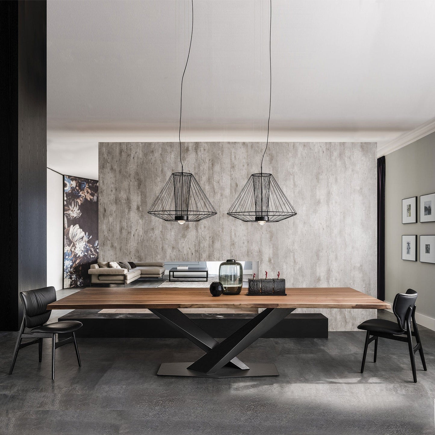 Cattelan Italia - Stratos Dining Table Canaletto Walnut Top