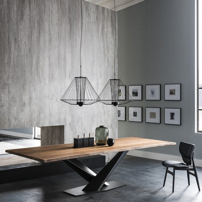 Cattelan Italia - Stratos Dining Table Canaletto Walnut Top