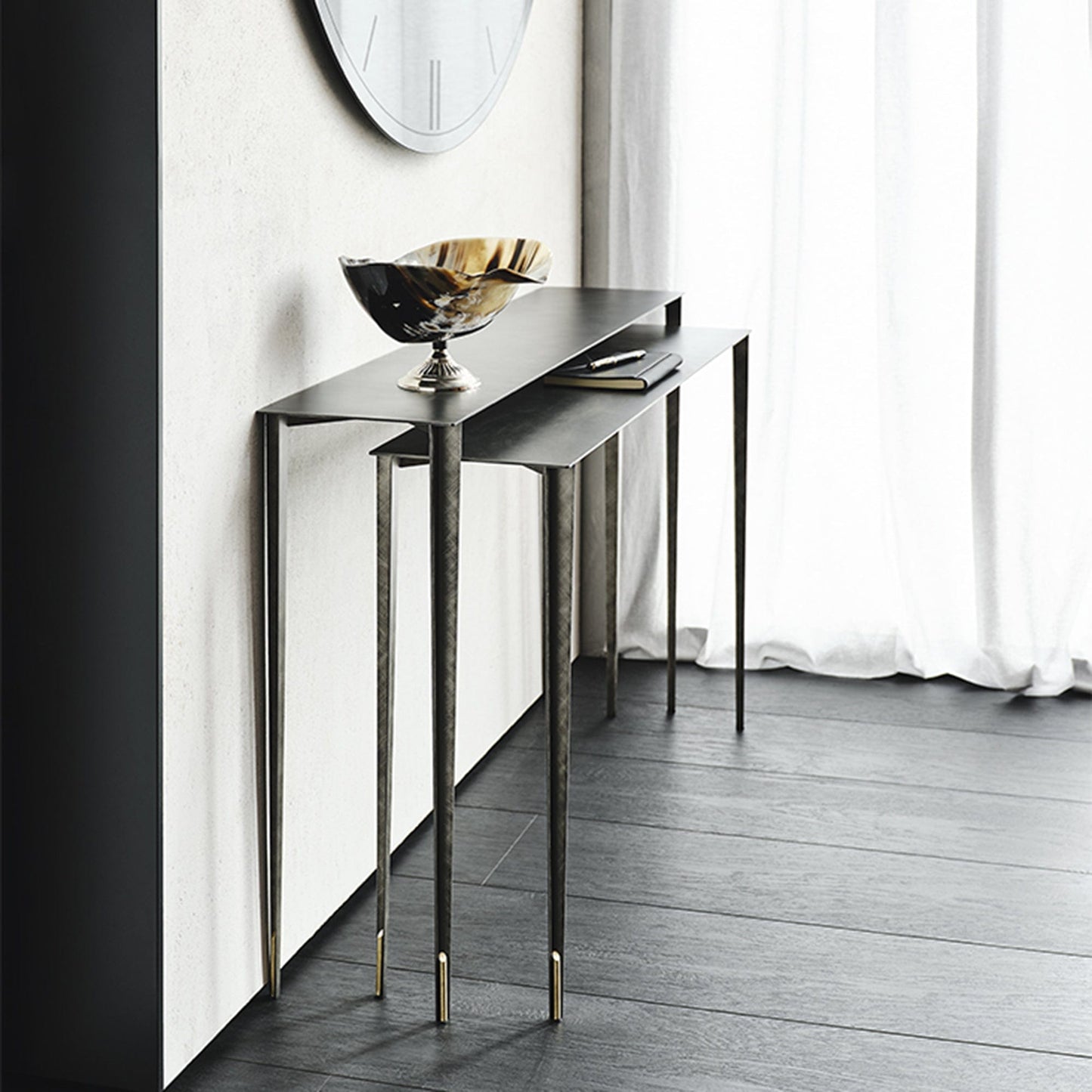 Cattelan Italia Etoile - Nest Of 2 Consoles Tables In Lacquered Steel