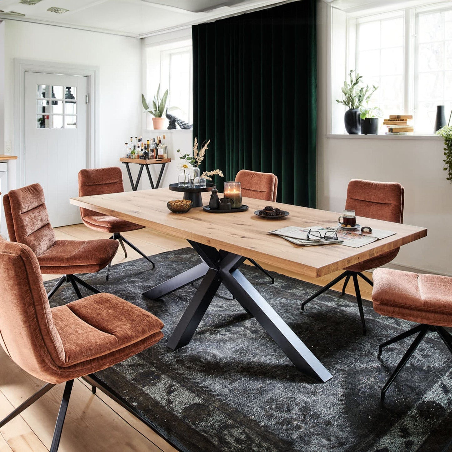 Titan - Dining Table, Natural Oak Top