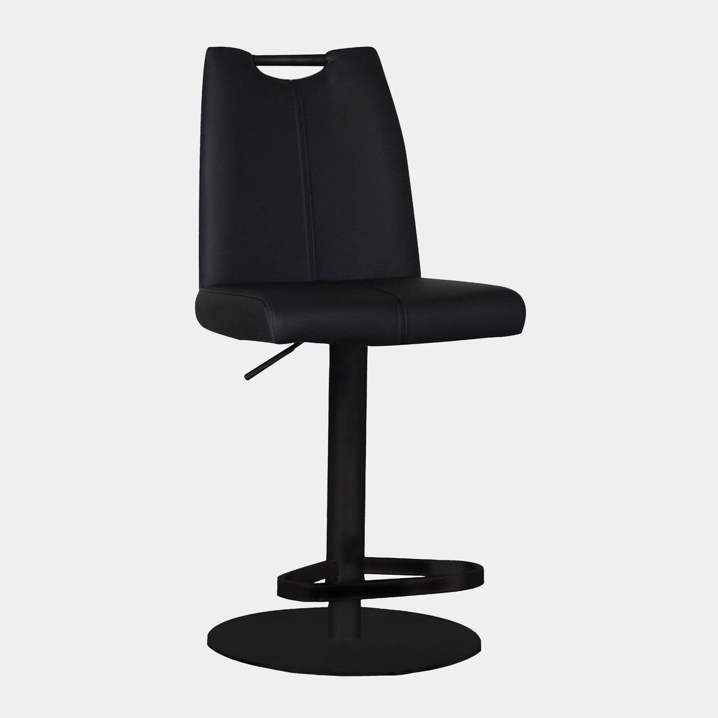 Ede - Bar Stool In PU With Black Metal Base