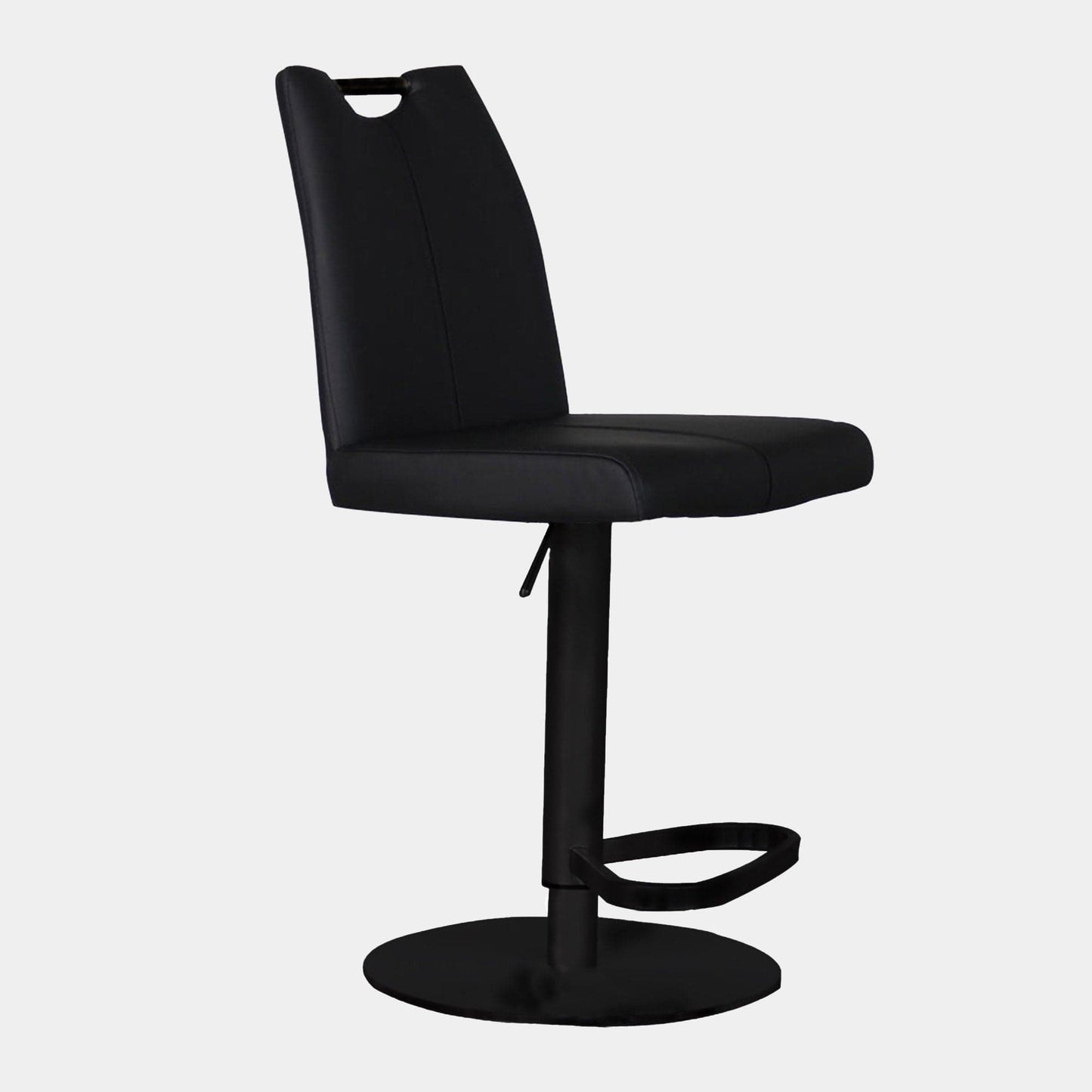 Ede - Bar Stool In PU With Black Metal Base