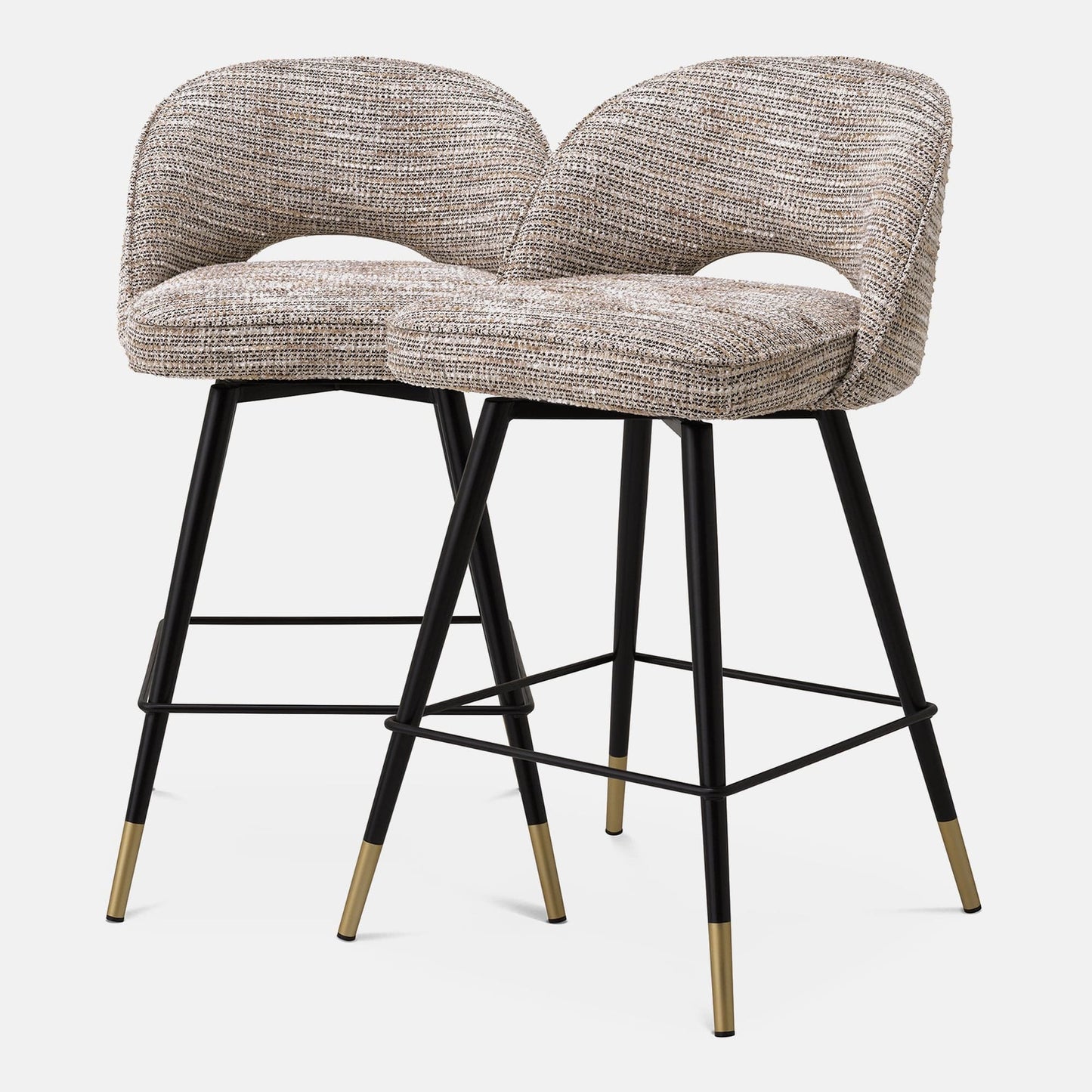 Eichholtz Cliff - Swivel Set Of 2 Counter Stools In Fabric