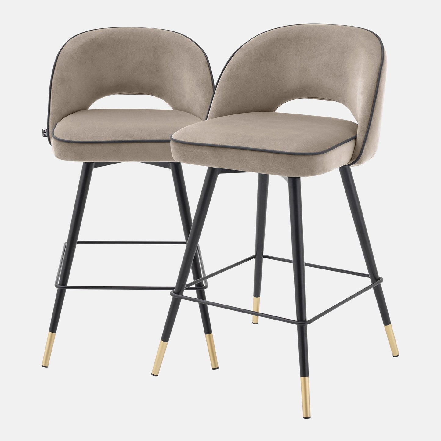 Eichholtz Cliff - Swivel Set Of 2 Counter Stools In Fabric