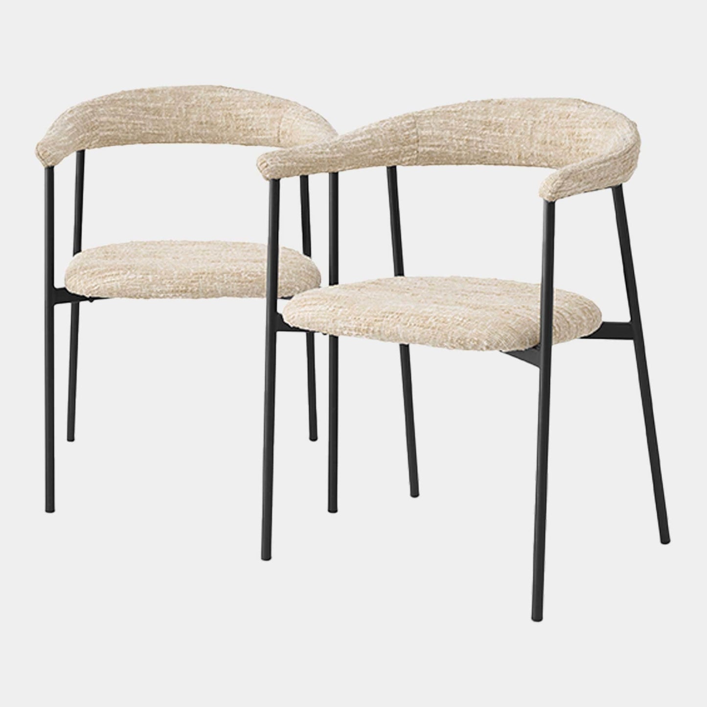 Eichholtz Julio - Set Of 2 Dining Chairs In Boucle Fabric