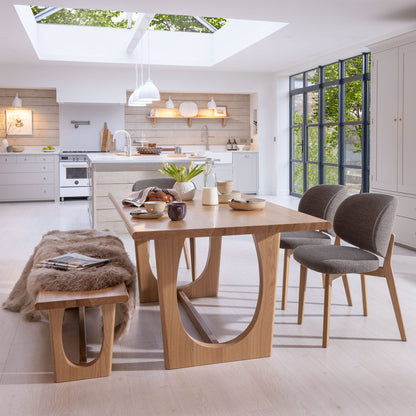 Enya - Dining Bench, Natural Oak Finish