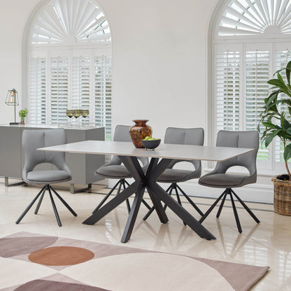 Grigio - Swivel Dining Chair In PU Leather