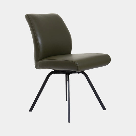 Lily - Swivel Dining Chair In Leather