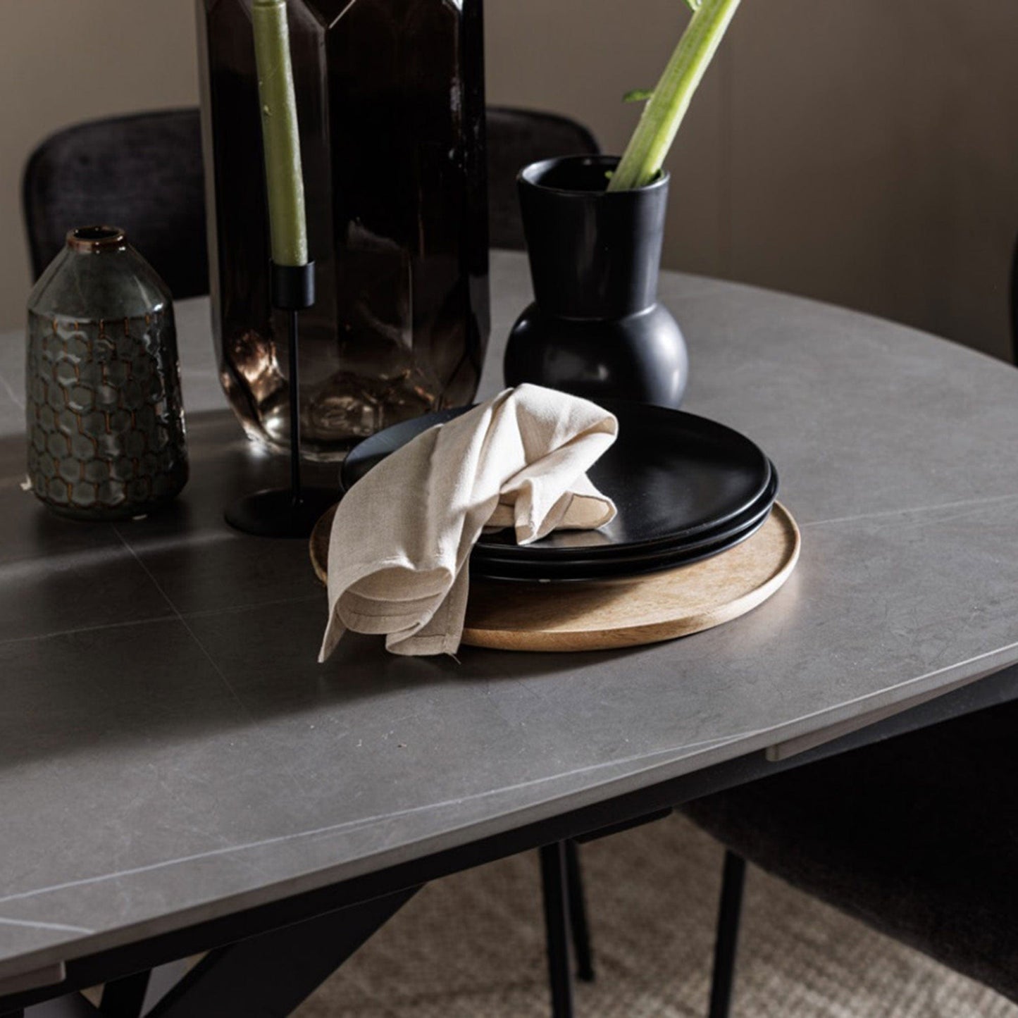 Loire - Extending Dining Table, Stone Effect Top