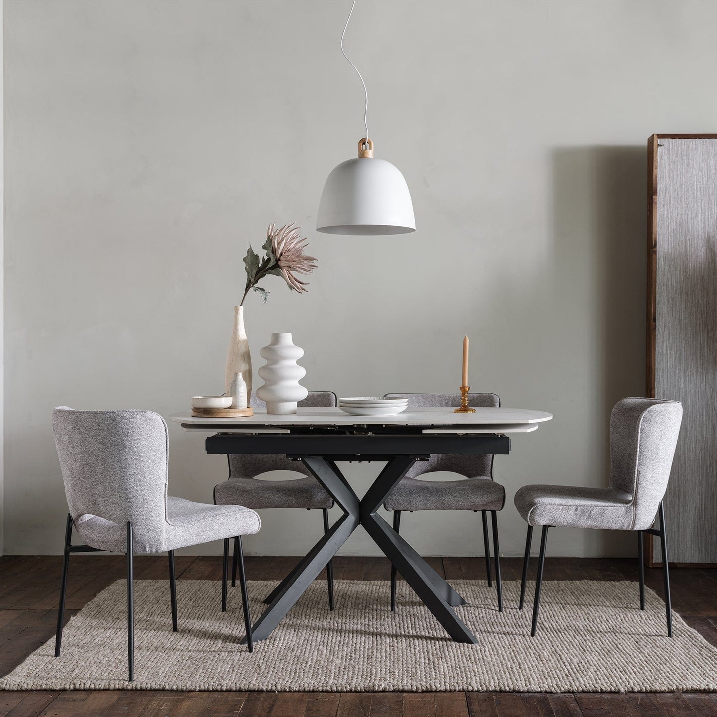 Loire - Extending Dining Table, Stone Effect Top