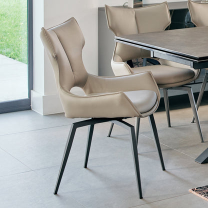 Luca - Swivel Dining Chair In PU Leather
