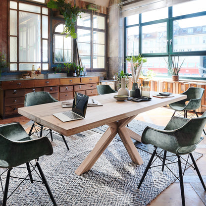 Mammoth - Straight Edge Dining Table In Solid Rustic oak