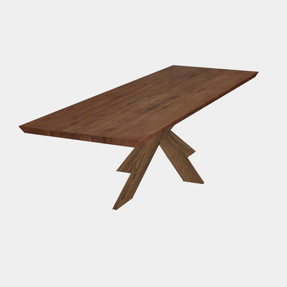 Mammoth - Straight Edge Dining Table In Solid Rustic oak