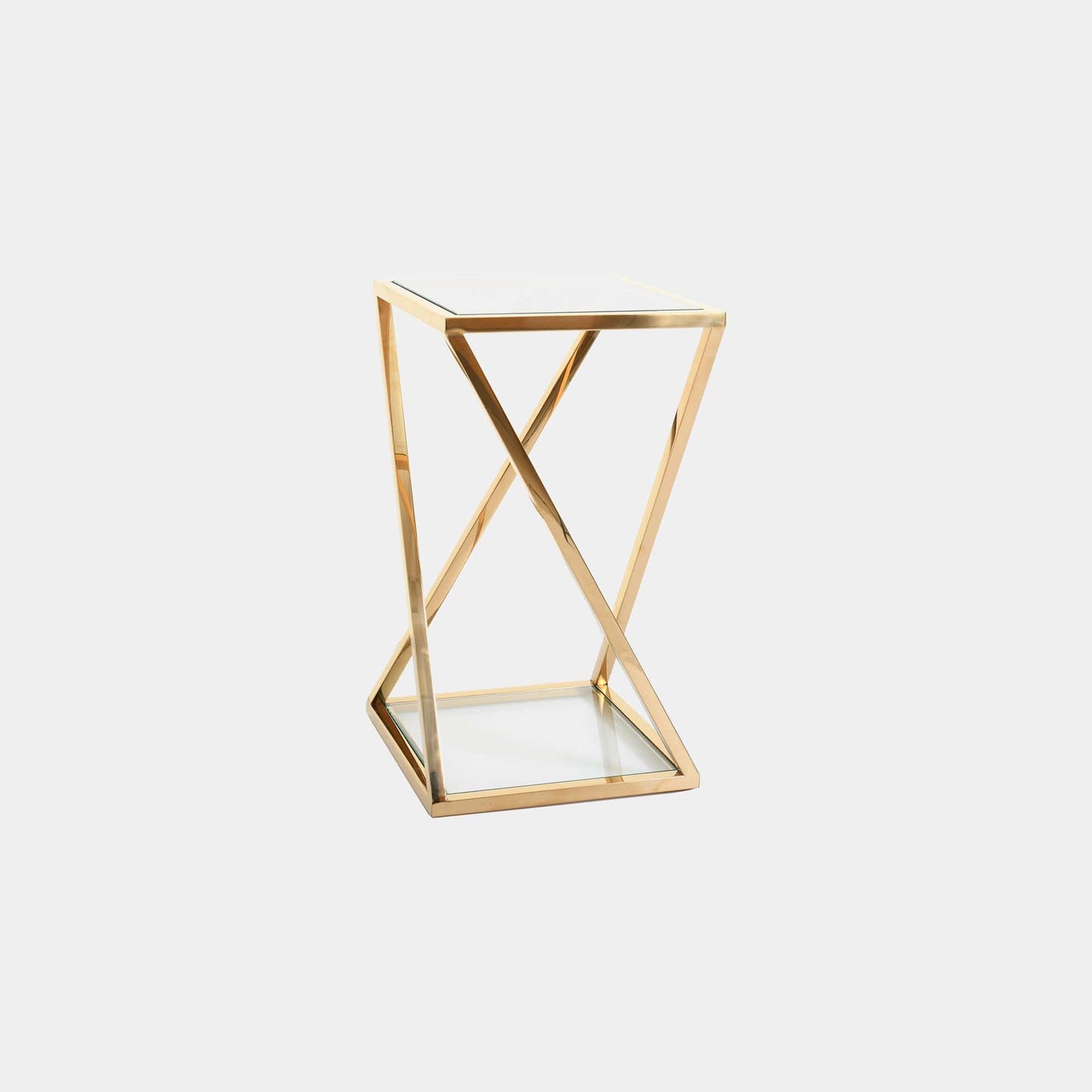 Auric - End Table, Glass & Gold Frame
