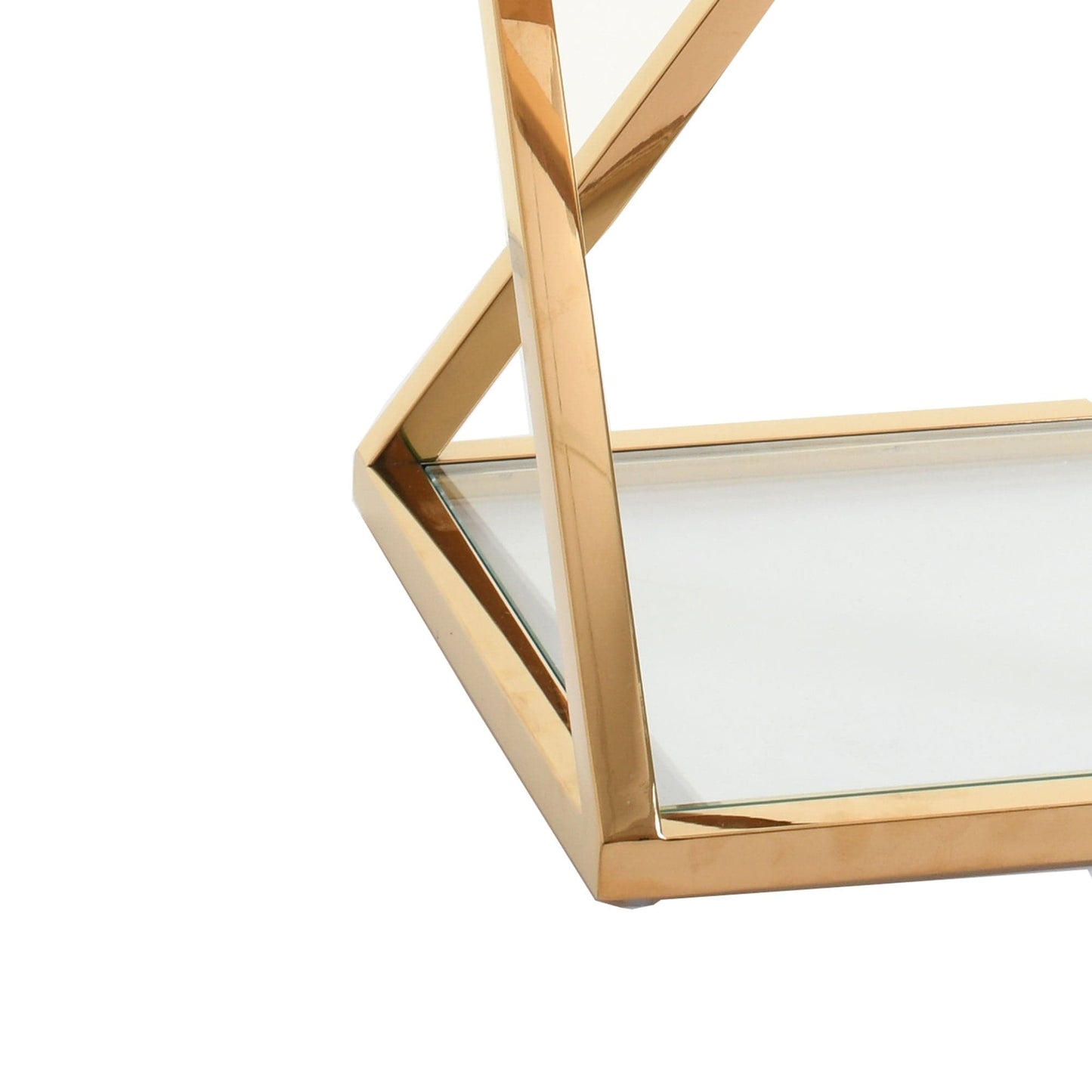 Auric - End Table, Glass & Gold Frame