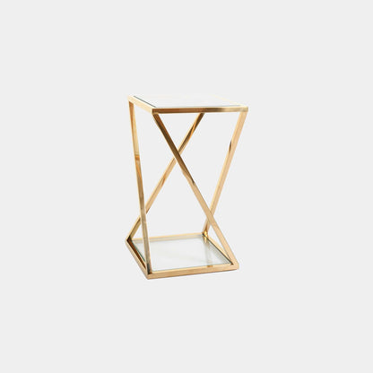 Auric - End Table, Glass & Gold Frame