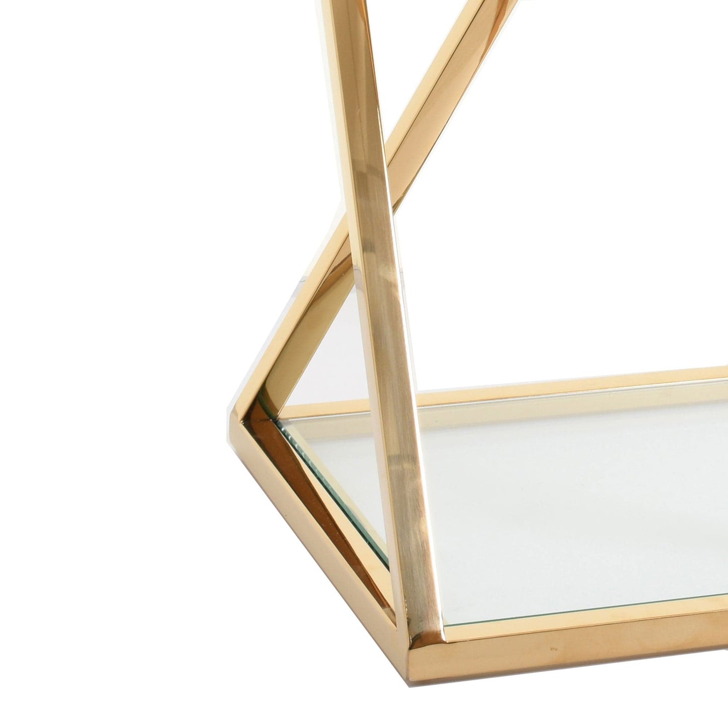 Auric - End Table, Glass & Gold Frame