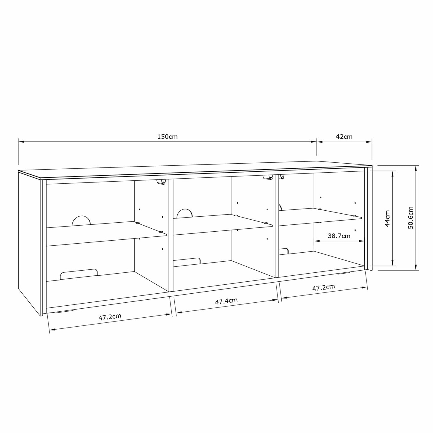 Paragon - 150cm TV Unit In High Gloss
