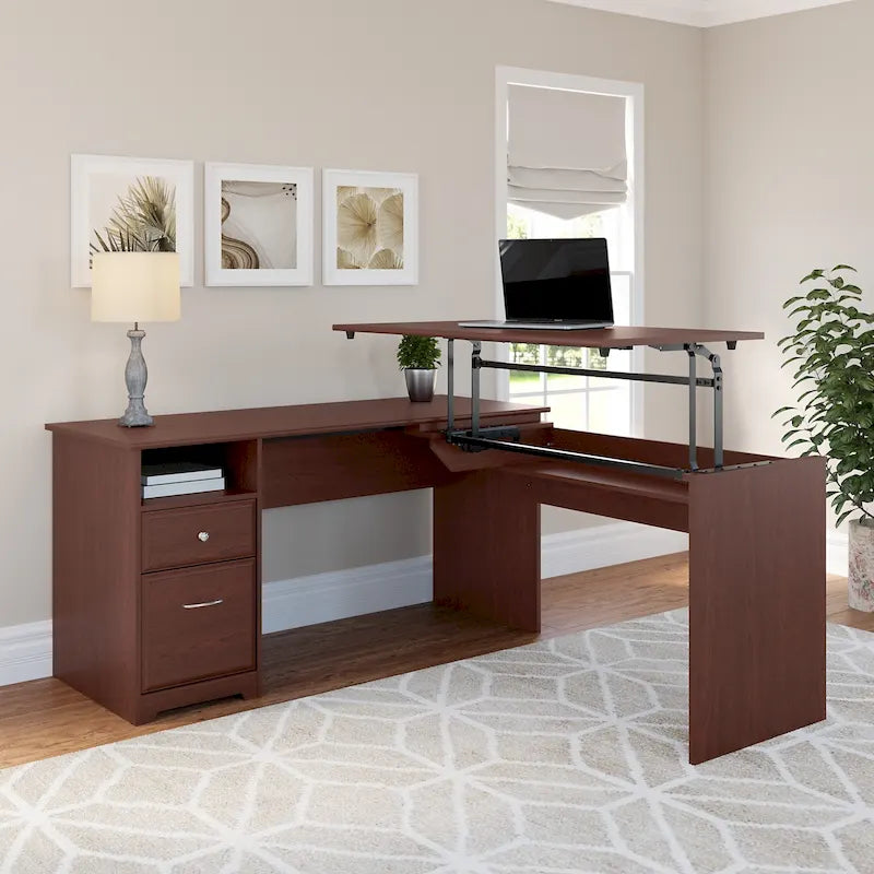 60W 3-position L-shaped Sit to Stand Desk by Bush Furniture
