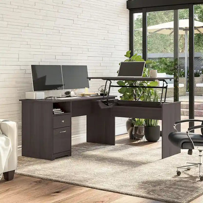 60W 3-position L-shaped Sit to Stand Desk by Bush Furniture