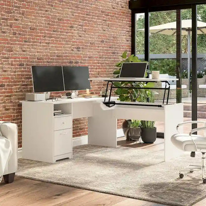 60W 3-position L-shaped Sit to Stand Desk by Bush Furniture