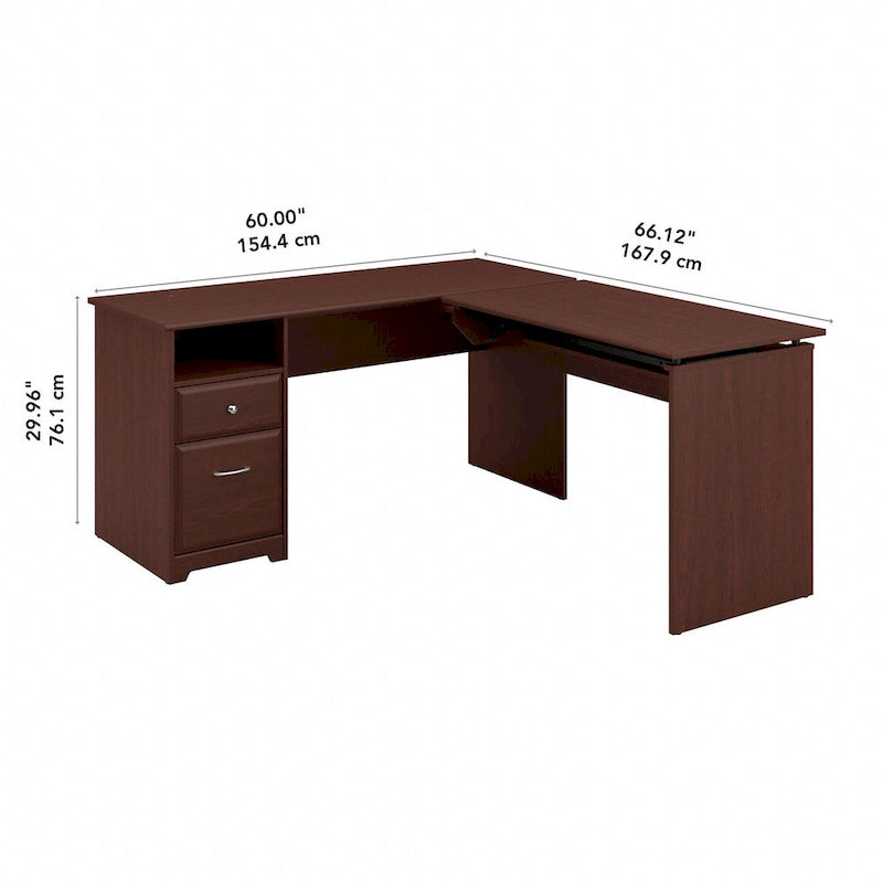 60W 3-position L-shaped Sit to Stand Desk by Bush Furniture