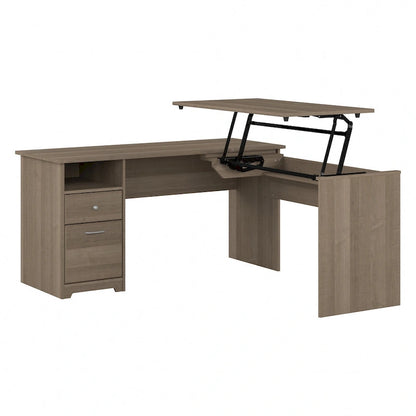 60W 3-position L-shaped Sit to Stand Desk by Bush Furniture