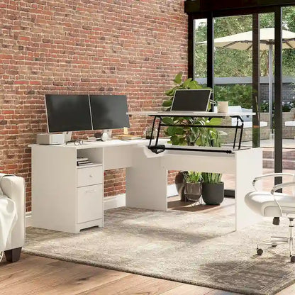 60W 3-position L-shaped Sit to Stand Desk by Bush Furniture