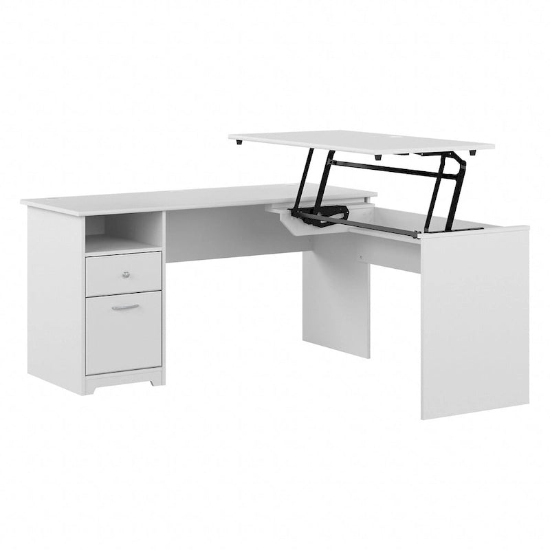 60W 3-position L-shaped Sit to Stand Desk by Bush Furniture