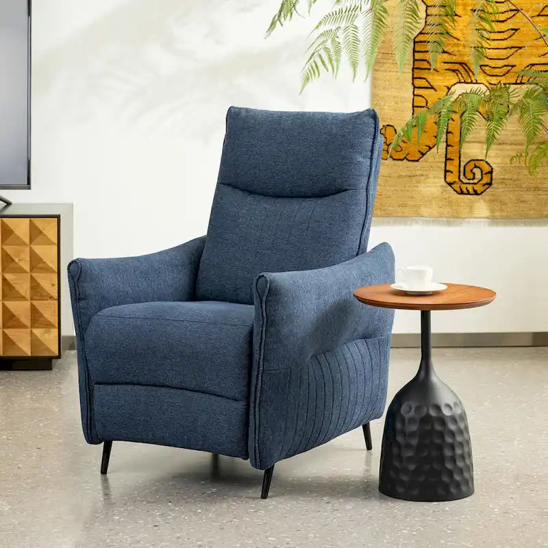 Glitzhome 41H Fabric Push Back Recliner With Ergonomic Segmented Back