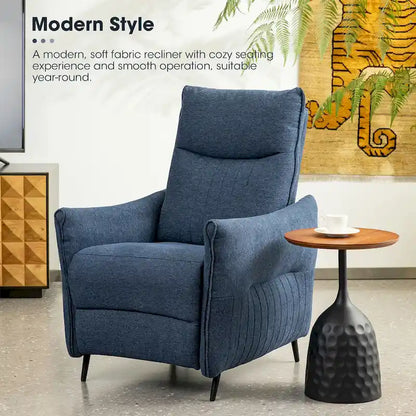 Glitzhome 41H Fabric Push Back Recliner With Ergonomic Segmented Back