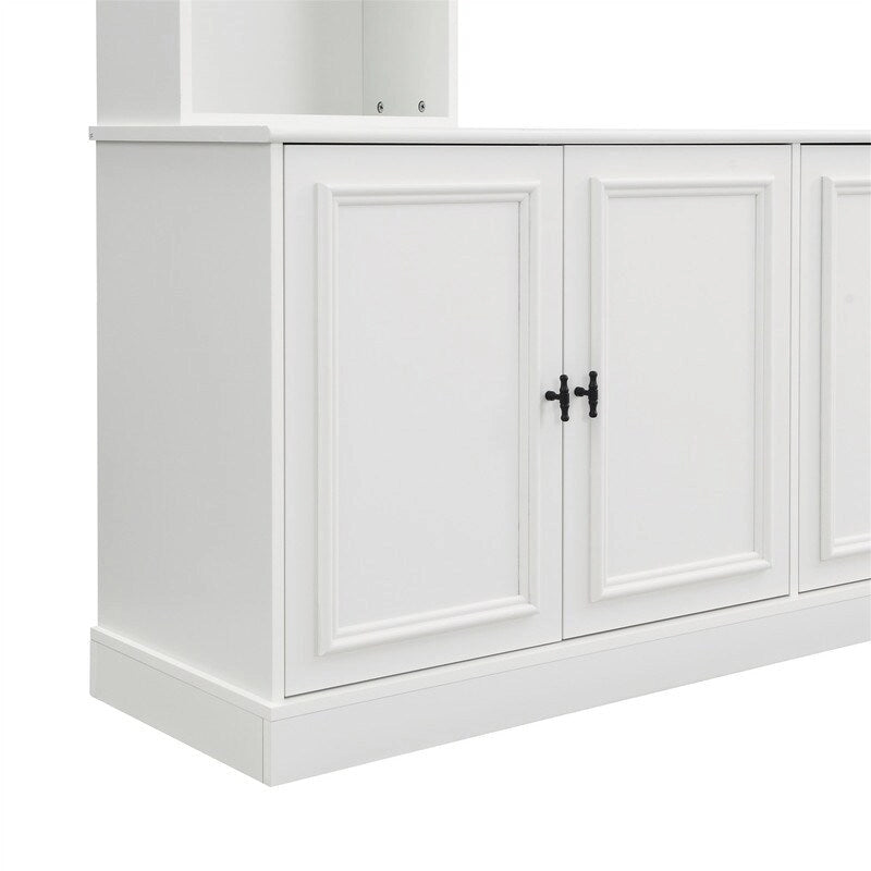 4-Piece Wall Unit Entertainment Center Set with Bookshelf , Versatile TV Stand with Adjustable Shelf, Media Console with Bridge