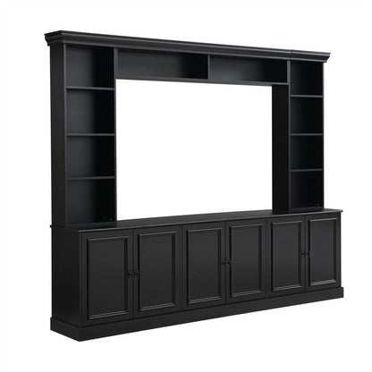 4-Piece Wall Unit Entertainment Center Set with Bookshelf , Versatile TV Stand with Adjustable Shelf, Media Console with Bridge