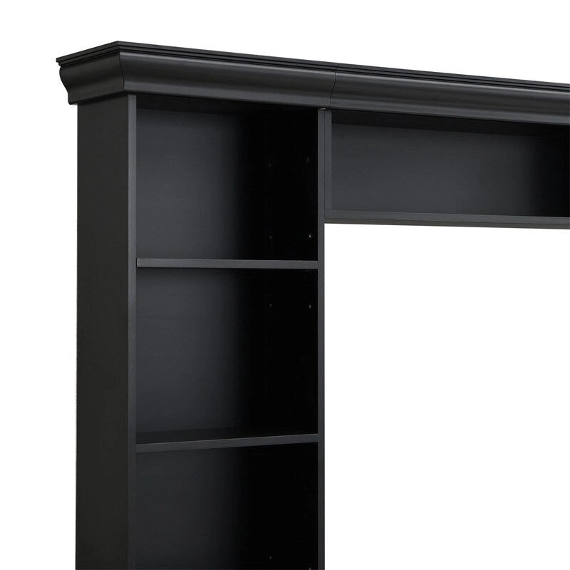 4-Piece Wall Unit Entertainment Center Set with Bookshelf , Versatile TV Stand with Adjustable Shelf, Media Console with Bridge