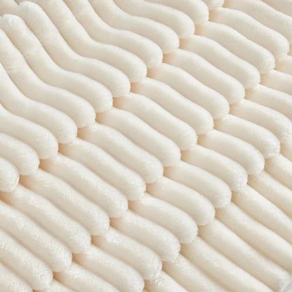 83.4 Corduroy 2-Seater Sofa Set with 2 Ottomans & Sleeper Function and Removable Slipcovers