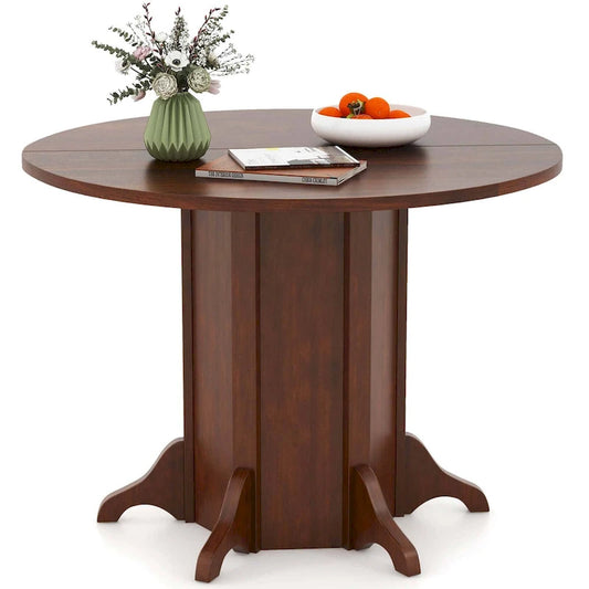 Costway 42 Wooden Kitchen Table Round Dining Table with Pedestal Base - See Details