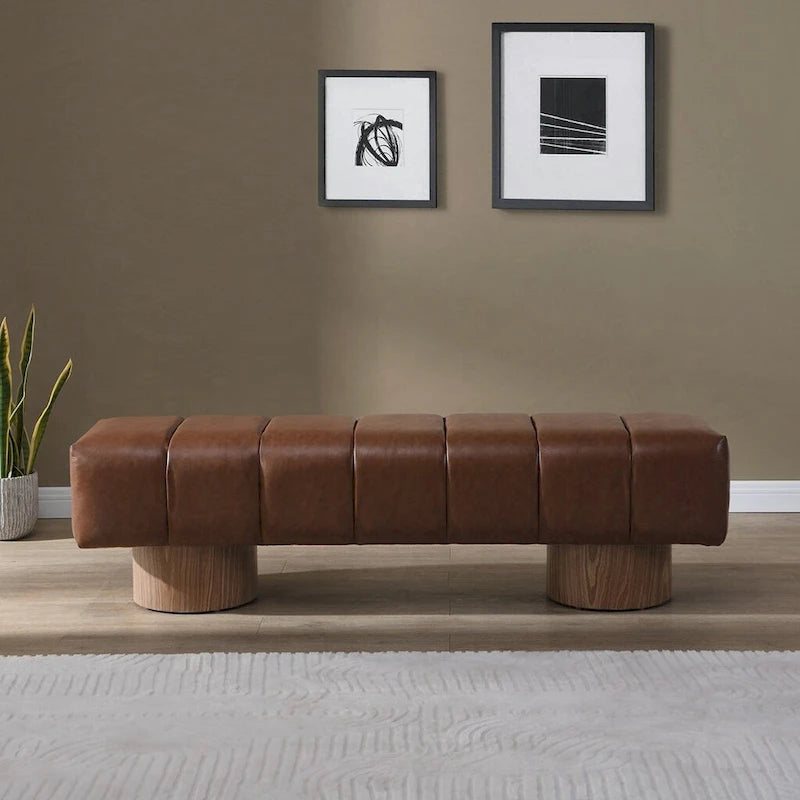 No-Assembly End of Bed Entryway Bench Ottoman